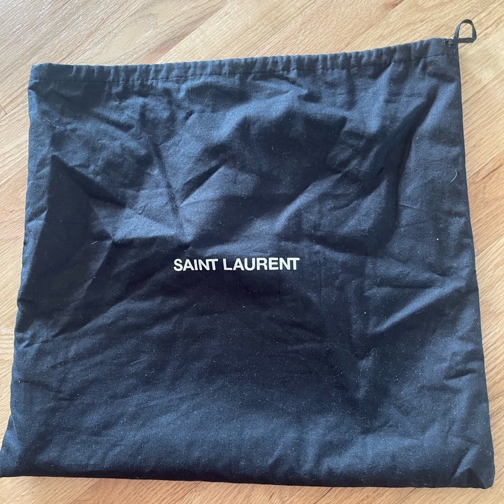 Saint Laurent Lambskin Teddy Drawstring Bag Eros Red - Picture 10 of 16